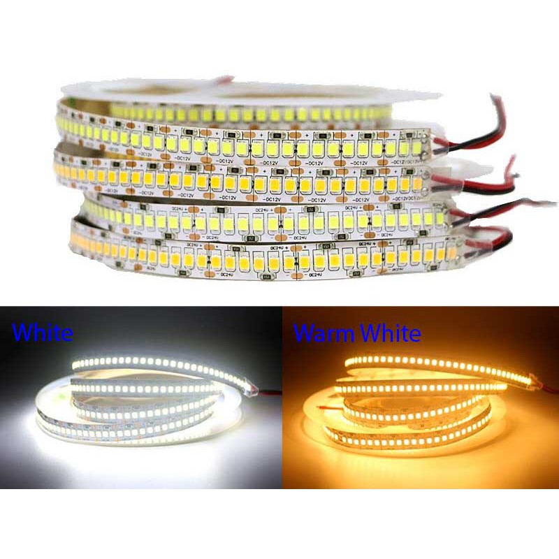 Led dây dán SMD 2835 240 led m 12v siêu sáng , cuộn led dán 5m ánh sáng vàng trắng chất lượng cao, dải đèn led cao cấp