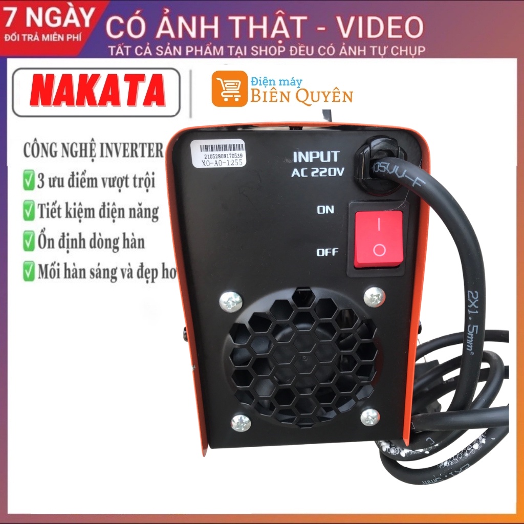 Máy Hàn Điện Tử NAKATA 250A MINI Siêu Khỏe Siêu Bền Nhỏ Gọn Dòng Hàn Ổn Định