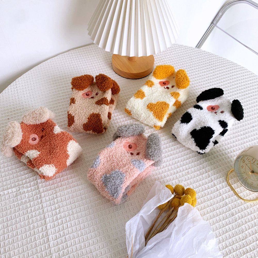 Đôi vớ dài thoáng khí họa tiết chú cún dễ thương bắt mắt