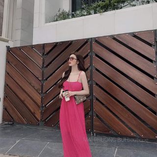 Váy 2 dây dài dập ly xinh lung linh