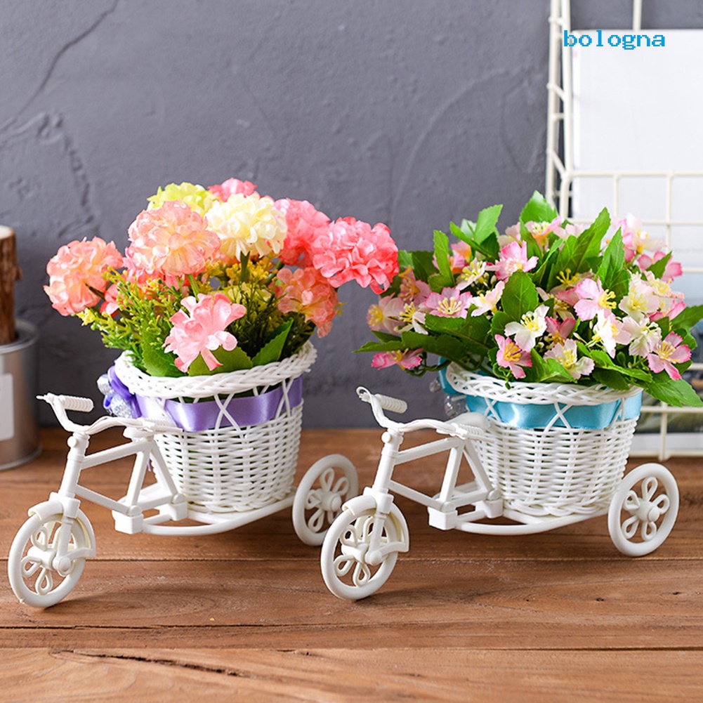 Chậu Hoa Hình Xe Đạp Ba Bánh Dùng Trang Trí Tiệc Cưới