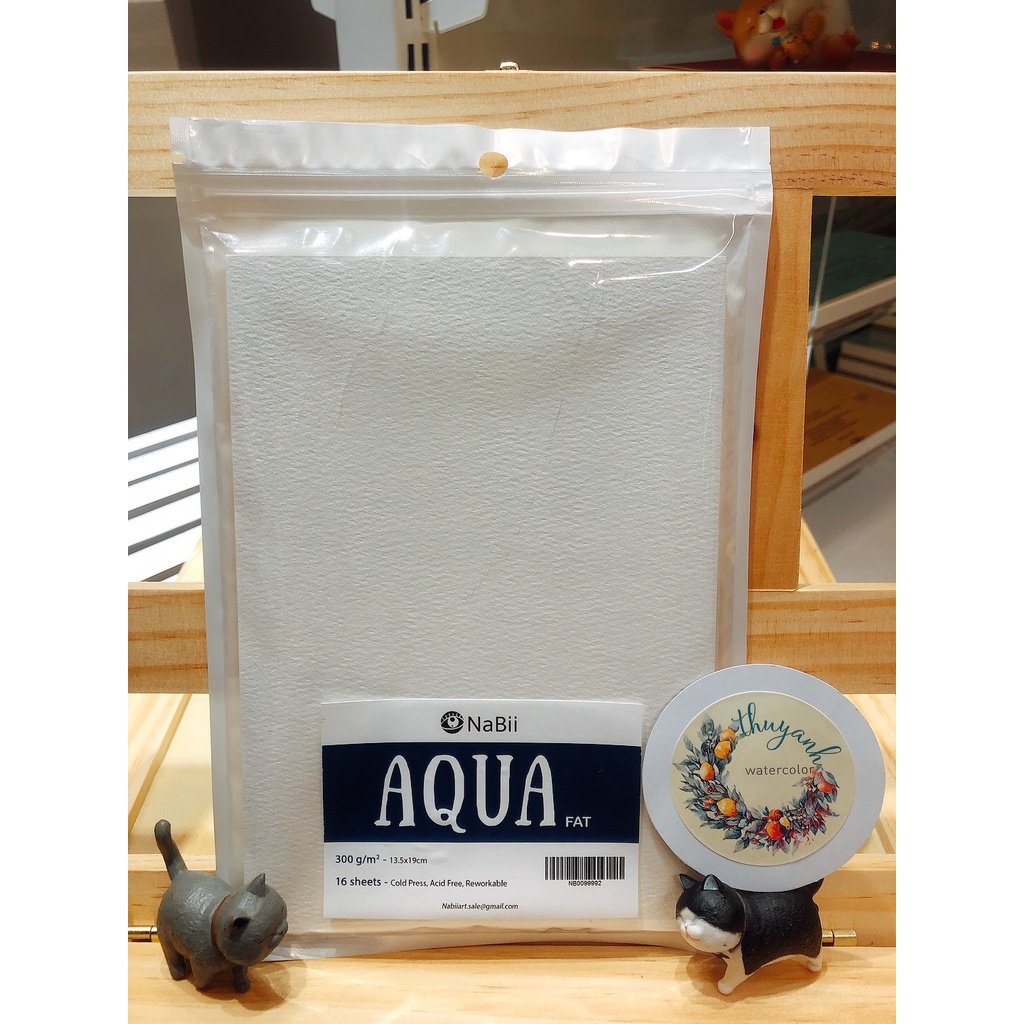 Giấy màu nước NABII Aqua Fat A4/ A5/ A6 - 16 tờ/ 300gsm