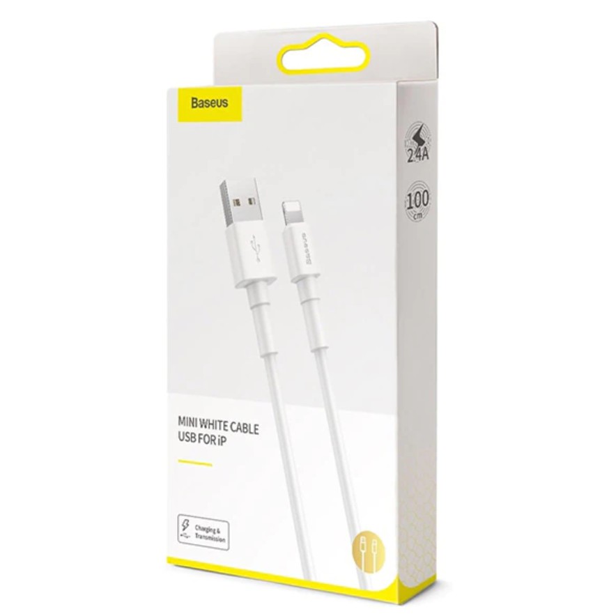 Dây sạc IPhone Baseus Mini White Cổng Lightning Sạc Nhanh Và Truyền Dữ Liệu