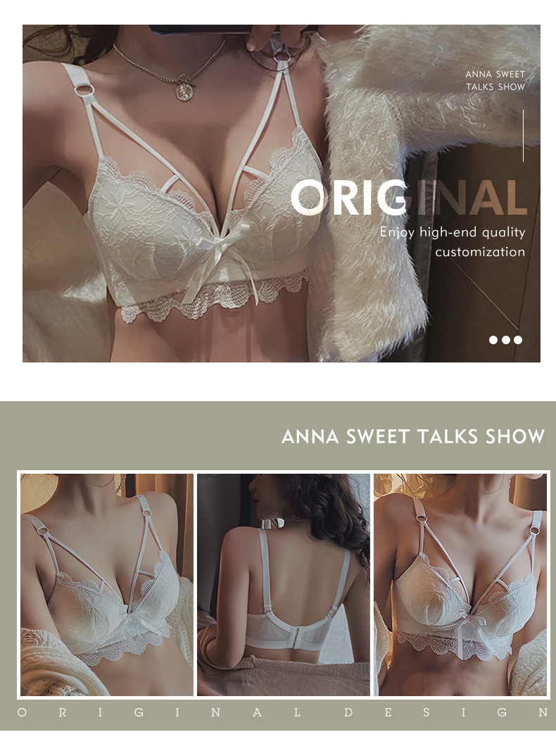 Lace sexy gather bra set without steel ring underwear | BigBuy360 - bigbuy360.vn