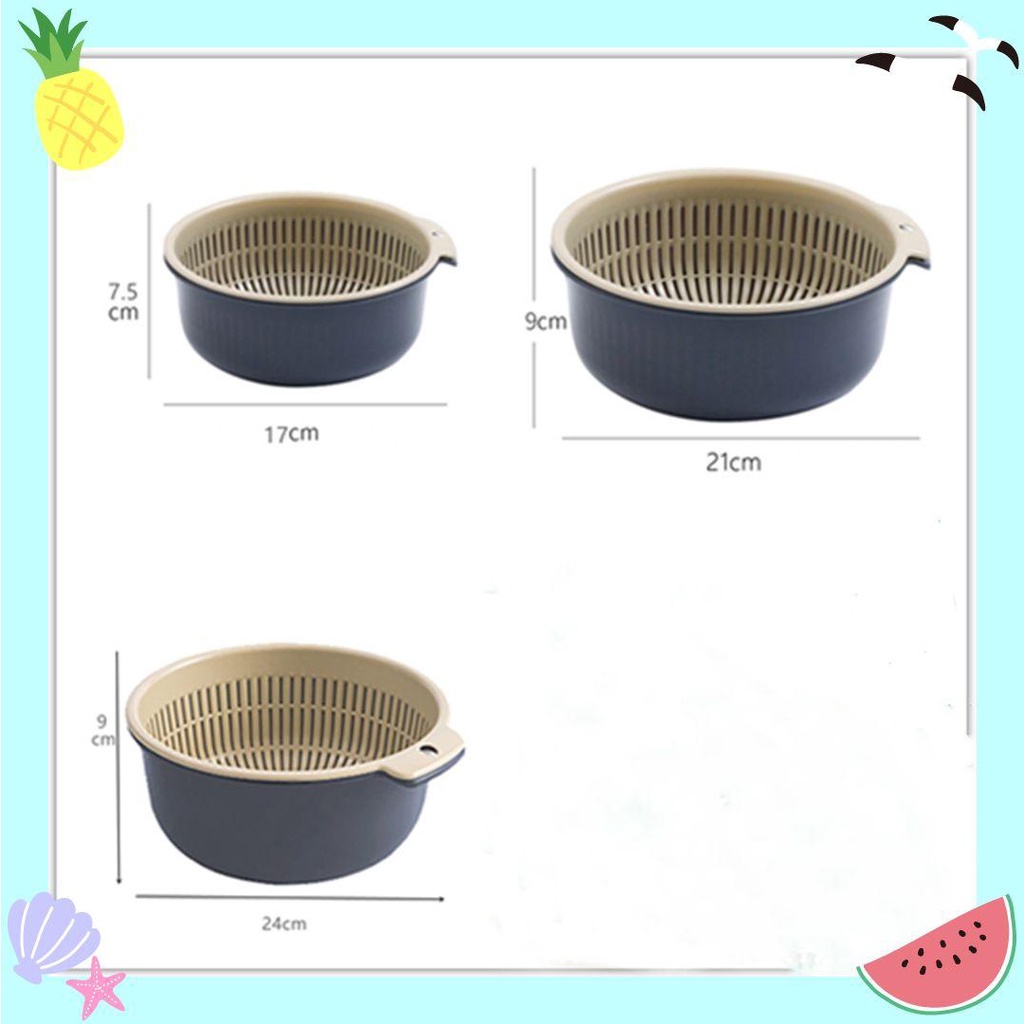 LEISURE Rổ Đựng Rau Củ Quả 2 Trong 1 Tiện Lợi Dành Cho Nhà Bếp