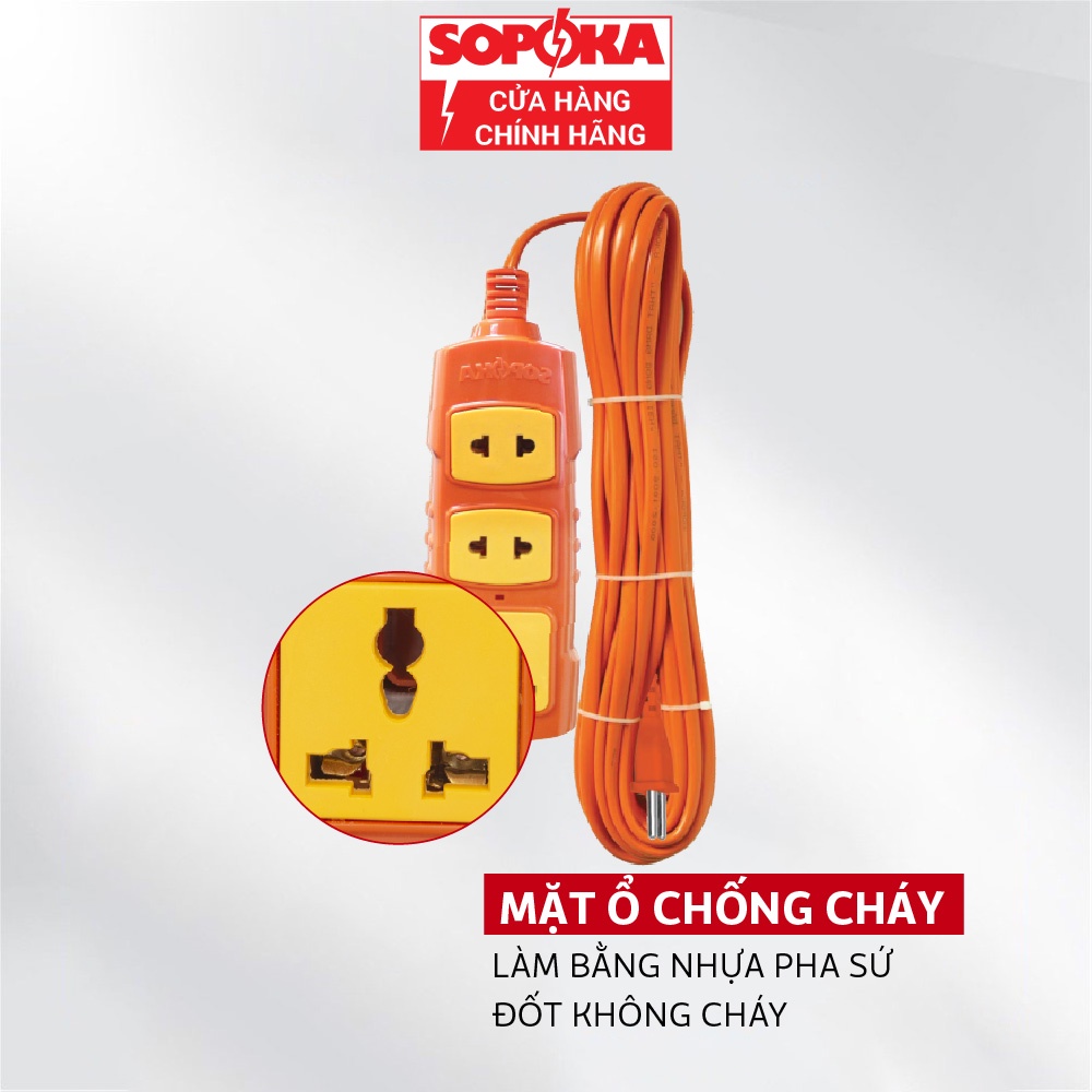 Ổ cắm điện ổ điện SOPOKA T3000W 4S công suất lớn siêu chịu tải