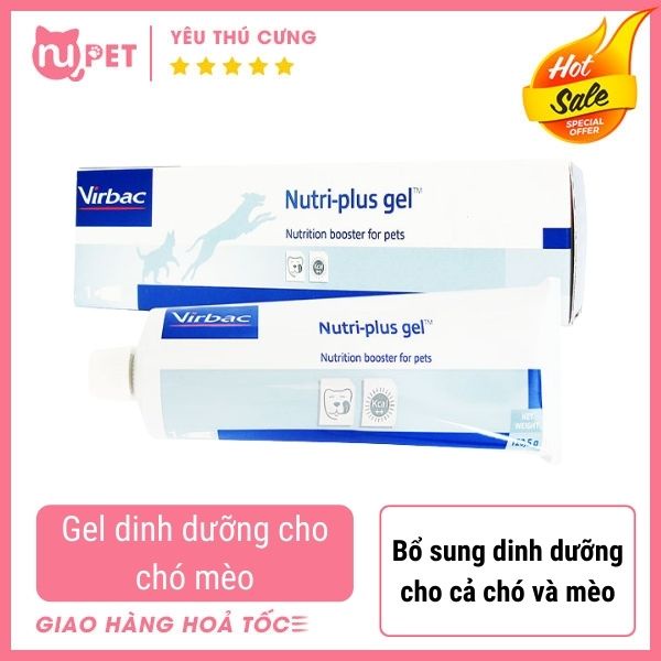 Gel dinh dưỡng chó mèo biếng ăn Nutri Plus Gel Virbac tuýp 120,5g