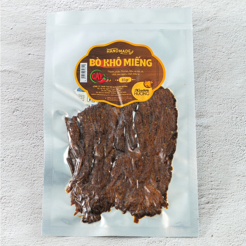 Bò khô miếng vị cay đặc biệt Xuân Hương nguyên chất thịt bò khô tươi thơm ngon đậm đà đồ ăn vặt Nonglamfood | BigBuy360 - bigbuy360.vn