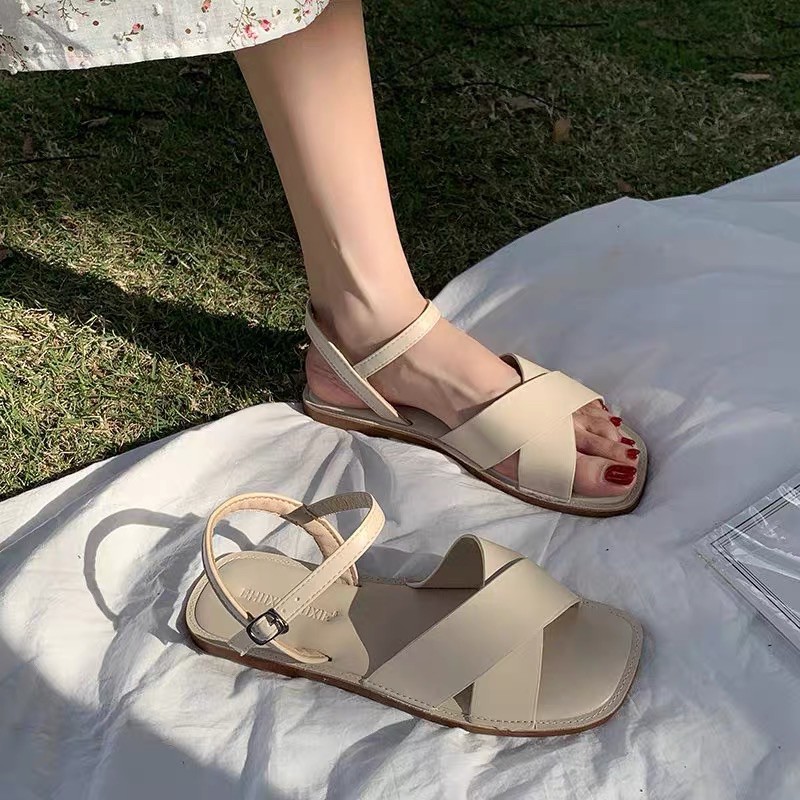sandal bản to chữ x ulzzang basic