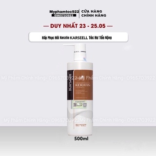 Hấp phục hồi cho tóc hư tổn nặng keratin collagen 500ml dạng chai - karseell chính hãng