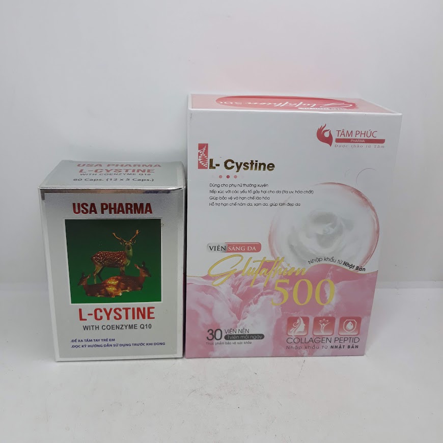 Viên Glutathion 500 Hồng - L-Cystine Hồng Giúp Trắng Da, Cân Bằng Nội Tiết Hộp 30 Viên