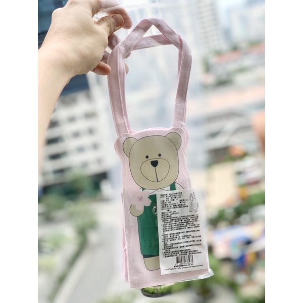 [ẢNH THẬT] Túi vải STARBUCKS Taiwan Bearista vải canvas chuẩn hãng đầy đủ phụ kiện túi tote mini đựng bình nước hình gấu