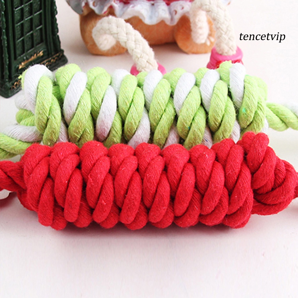 Dây bện thắt nút đồ chơi vệ sinh răng cho chó cưng chất liệu cotton màu ngẫu nhiên