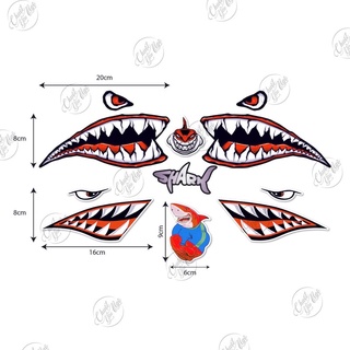 Bộ tem decal chống nước hình dán xe Hàm Răng Cá Mập NT 53