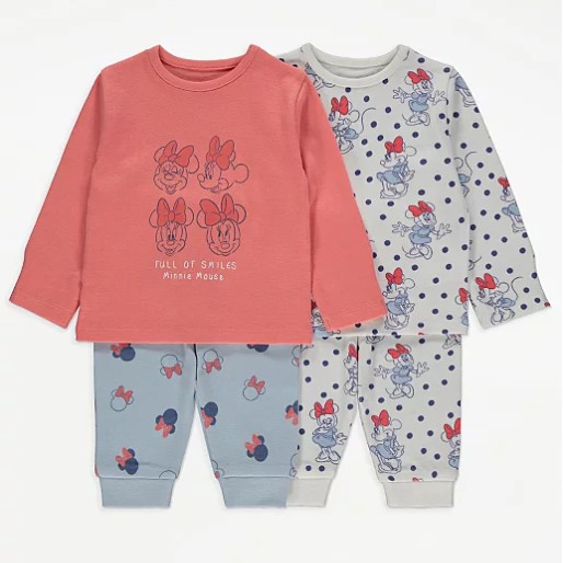 Set 2 bộ cotton dài tay bé gái George