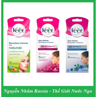 Miếng tẩy lông mặt ria mép VEET Wax Strips Face 20 Miếng