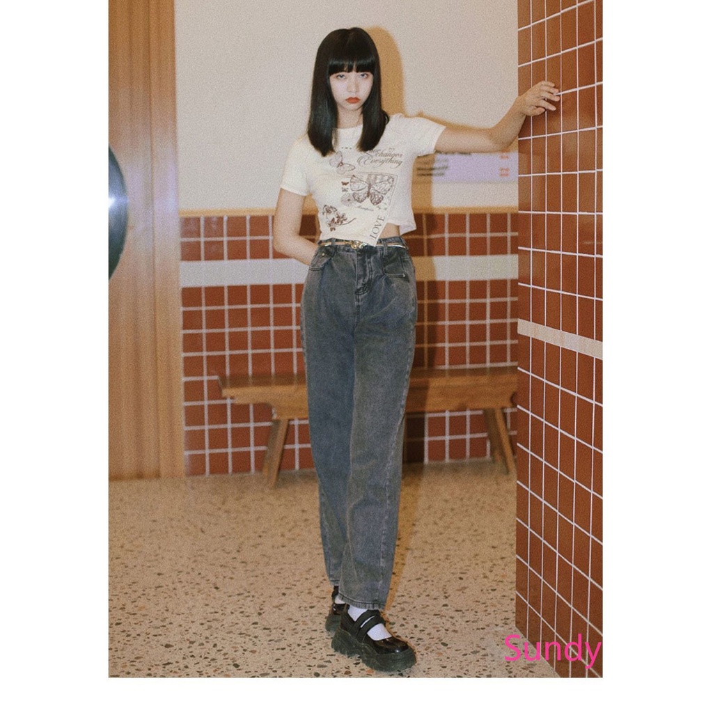 Áo Croptop In Họa Tiết Kiểu Vintage Hàn Quốc Thời Trang Mùa Hè Cho Nữ