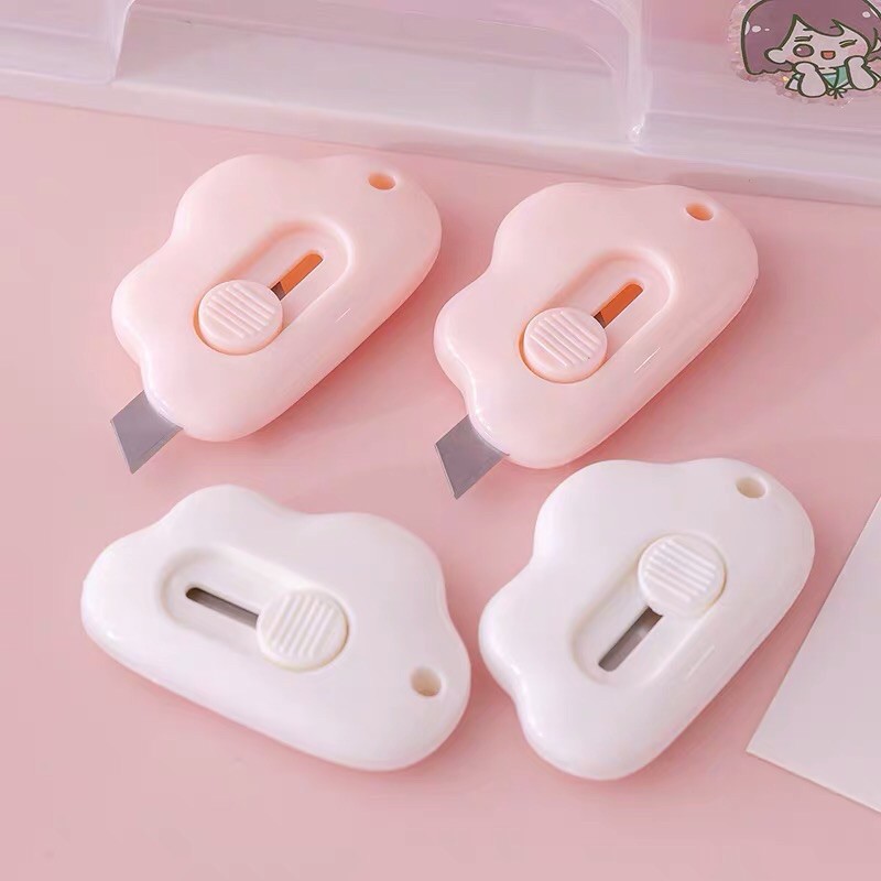 Dao cắt rọc giấy mini đa năng tiện dụng hình đám mây cute có thể làm móc chìa khoá