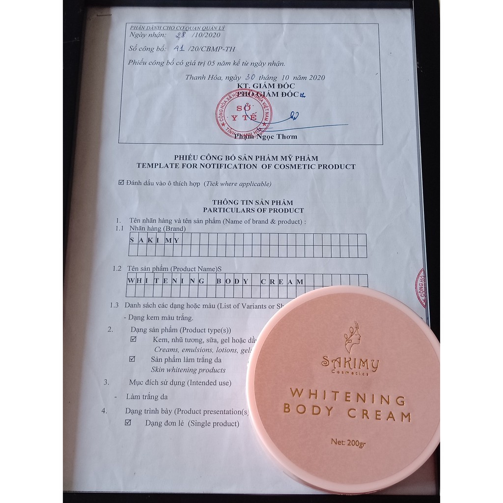 Kem body dưỡng siêu trắng da SAKIMY whitening body cream và ủ trắng SAKIMY (Hàng xịn) | BigBuy360 - bigbuy360.vn