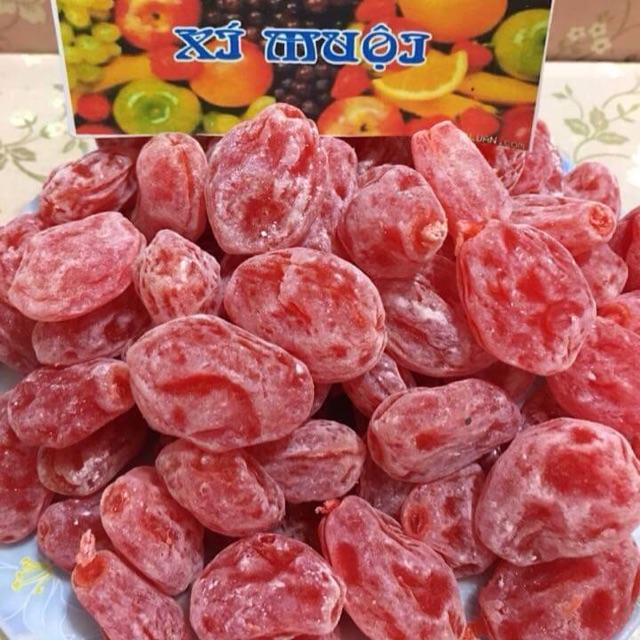 Xí muội đào không hạt đỏ, xí muội chua ngọt nhiều vị ô mai đào chẻ sấy dẻo