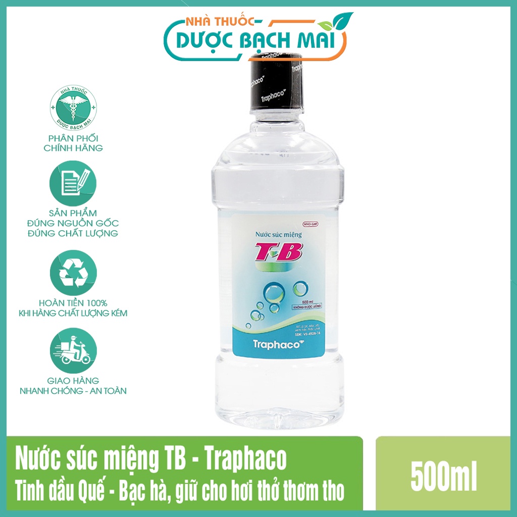 Nước súc miệng TB - Sạch họng, thơm miệng, ngừa viêm họng (Chính hãng Traphaco)