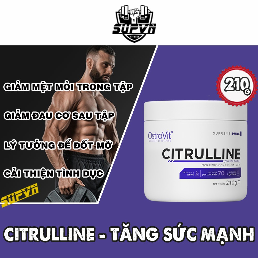 Citrulline Malate Ostrovit 210g - Tăng cường sức bền và sức mạnh trong tập luyện