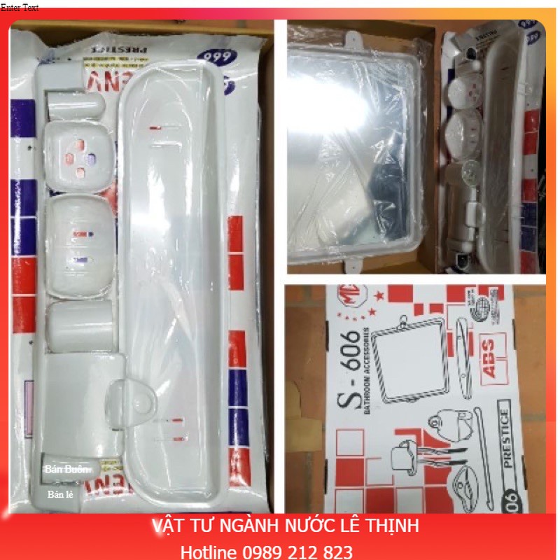 Bộ phụ kiện nhà tắm kèm gương 606 giá rẻ