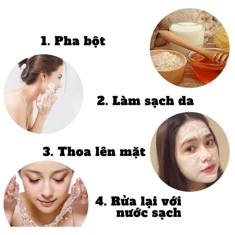 Bột cám gạo sữa nguyên chất hữu cơ 100gr - trắng da, dưỡng ẩm, mờ thâm sạm