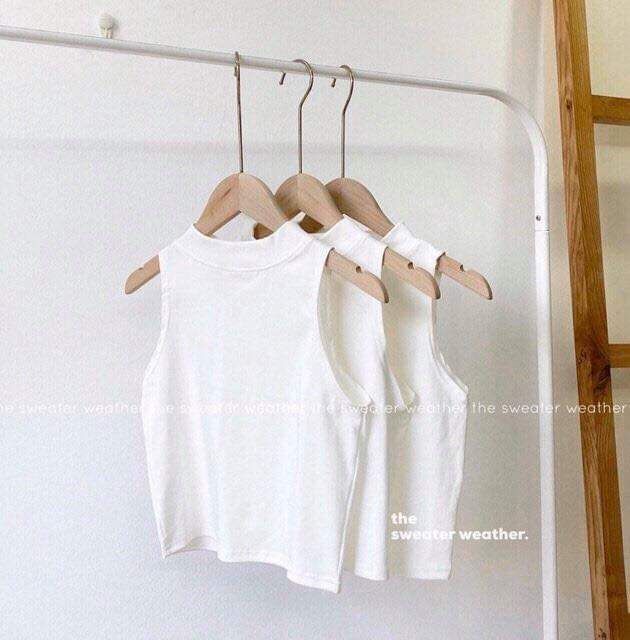 Áo thun ba lỗ cổ cao body, kèm hình thật ảnh sàn
