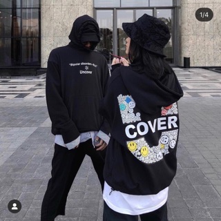 [ MUA 1 ÁO TẶNG 1 VỚ CUTE ❤️] Áo Hoodie nỉ bông UNCOVER màu ĐEN
