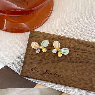 Bông Tai Mạ Bạc 925 Hình Bướm Đính Đá C388