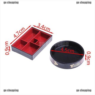 {go shopping}4pcs Dollhouse miniature kitchen sushi plate box toy gift kid doll toys