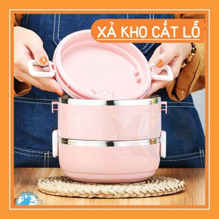 Cà men 2 ngăn - camen đựng thức ăn 2 ngăn - hộp đựng cơm 2 ngăn 1.4 lít