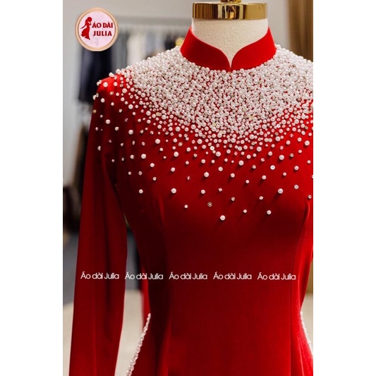 ÁO DÀI BÀ SUI NHUNG ĐÍNH KẾT