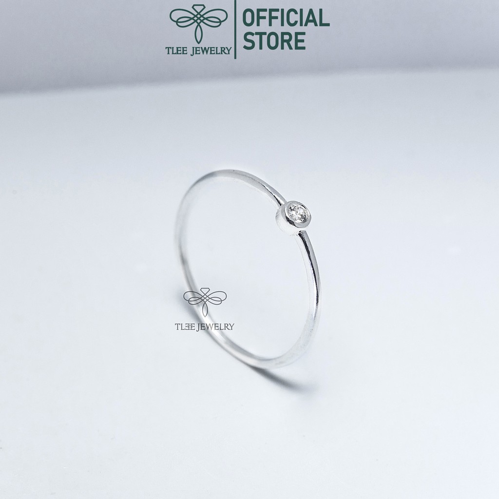 Nhẫn bạc nữ TLEE Baby Stone mini đính đá xinh xắn TleeJewelry A0108