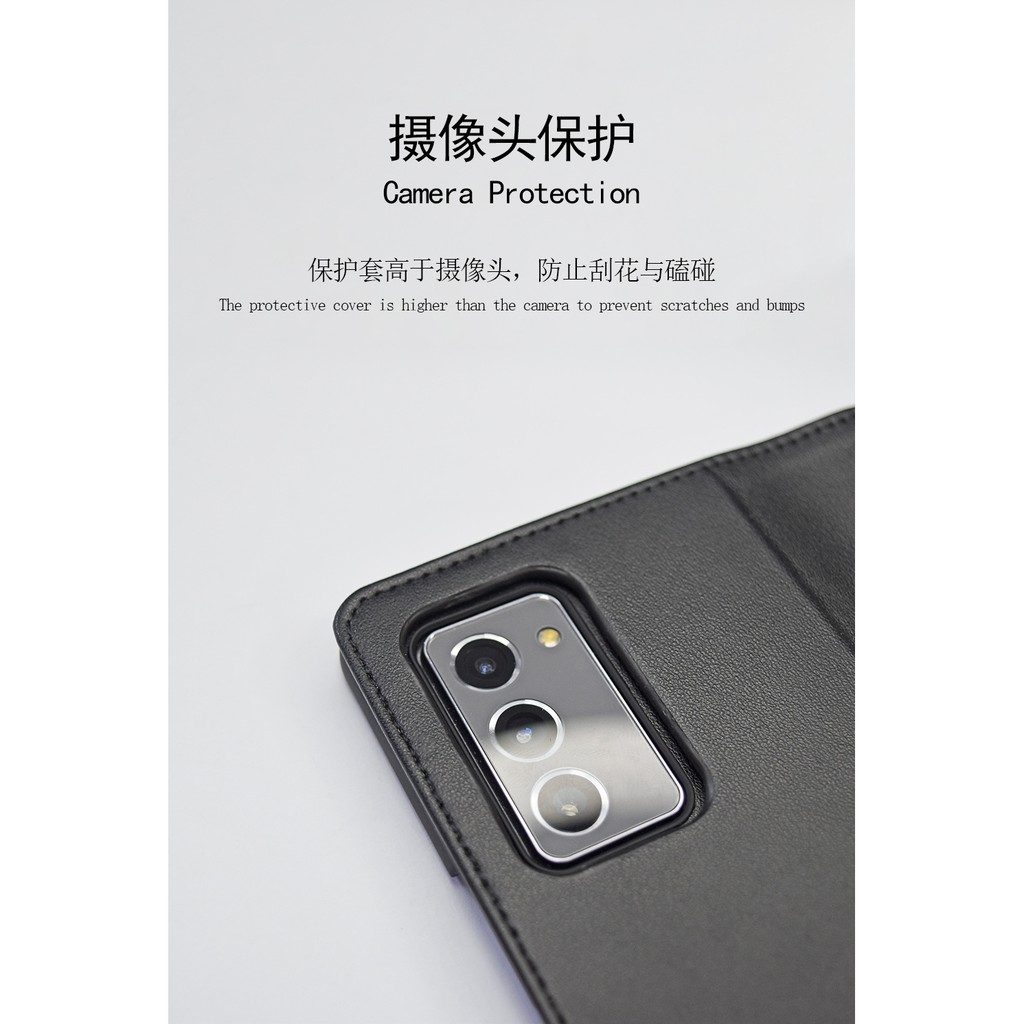 Bao da điện thoại dạng ví có ngăn để thẻ nam châm màu đen dành cho Samsung Galaxy Z Fold 2 5G 2020