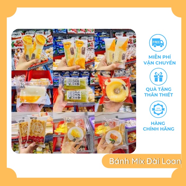 Bánh Bông Lan Đài Loan 🌟Ăn Vặt Bát Giới🌟 Bánh Đài Loan Mềm Ngon Mix Nhiều Loại Đủ Mùi Vị AV27