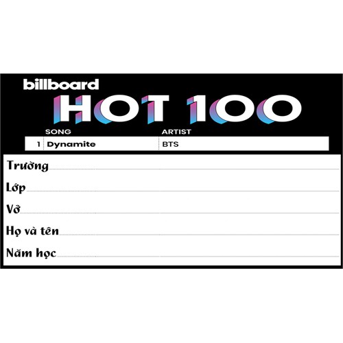 Nhãn Vở Hot 100 Set 20 Cái , Nhãn Vở Bts Hot 100 Billboard | Holcim - Kênh  Xây Dựng Và Nội Thất