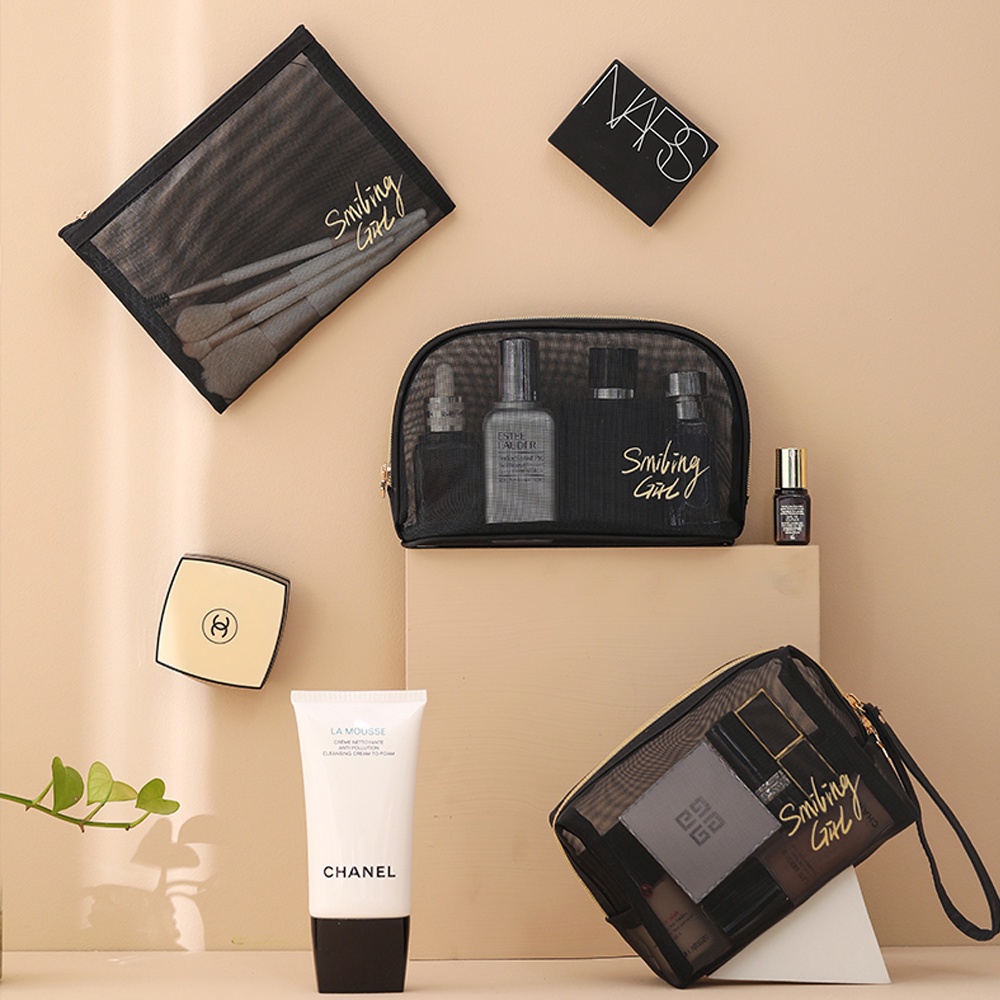 Set 1 / 5 Túi Lưới Trong Suốt Đựng Đồ Trang Điểm Sức Chứa Lớn Tiện Dụng Ốp