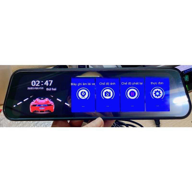 CAM GƯƠNG HÀNH TRÌNH (10", cảm ứng, full 1080. góc rộng 170)