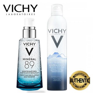 [TẶNG SAMPLE][CHÍNH HÃNG] COMBO Dưỡng Chất Cô Đặc Vichy Mineral 89 & Nước Khoáng Dưỡng Da Vichy 300ml