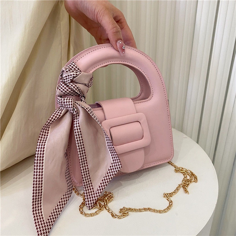 Túi Đeo Chéo Nhỏ Nhắn Phối Dây Xích Thời Trang Mùa Hè Dễ Thương Dành Cho Bạn Gái