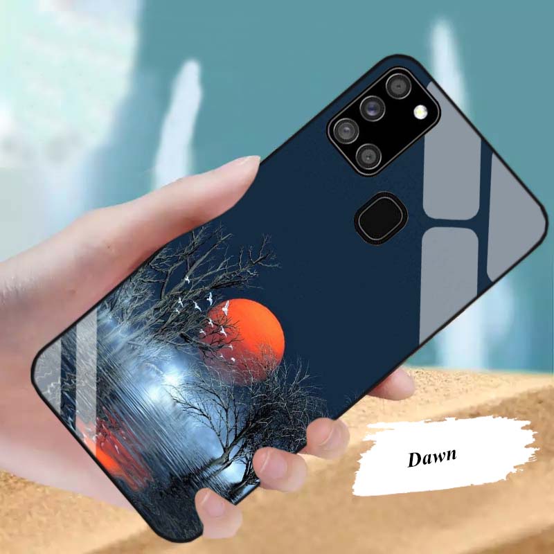 Ốp Lưng SAMSUNG A21S, M30S, M21, M31 Lưng kính cường lực Sang Trọng, Sáng Bóng