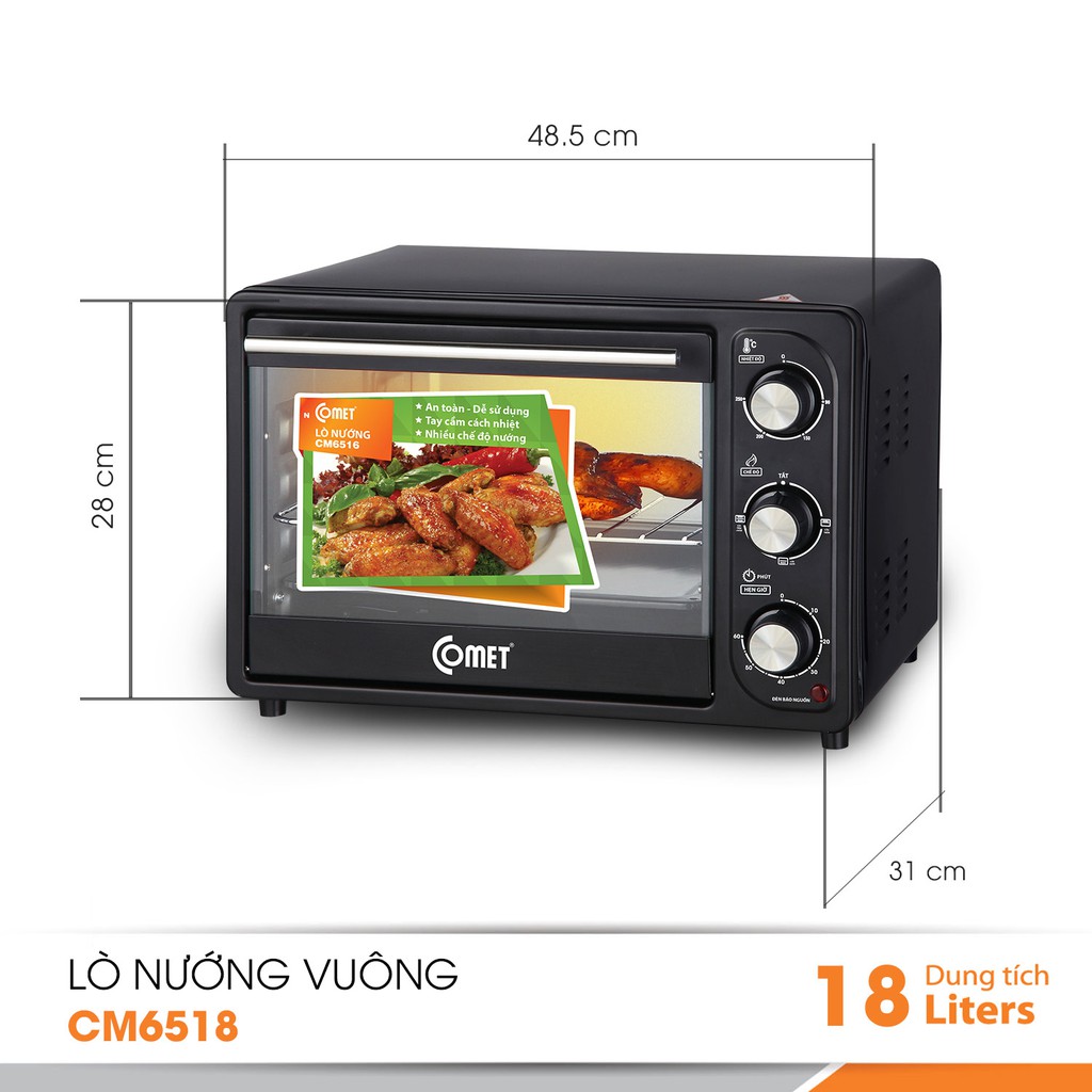 Lò nướng điện đa năng 25L Comet ( Big size)-CM6518