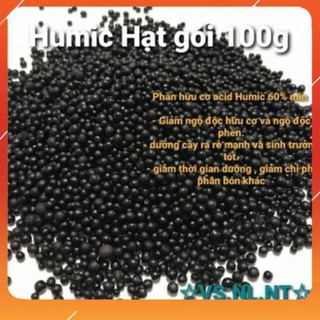 Phân bón hữu cơ acid humic 65%min hạt# gói 100g !