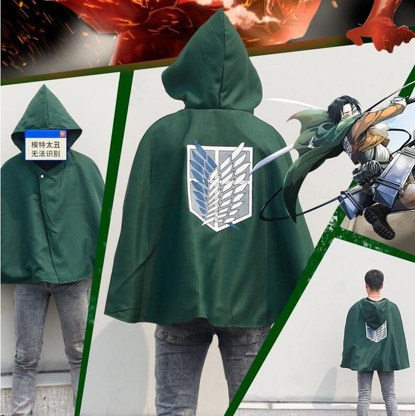 Áo choàng có nón trùm hóa trang nhân vật anime Attack On Titan