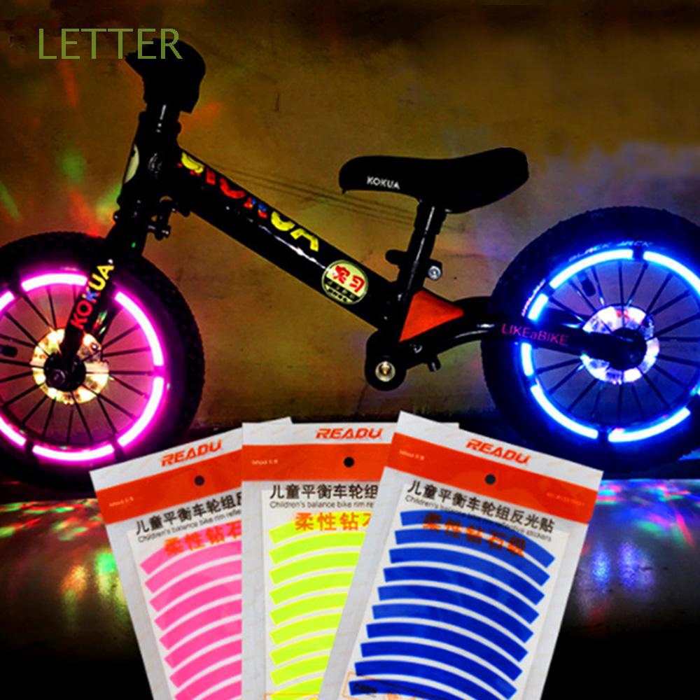 Set 10 nhãn dán trang trí bánh xe đạp màu sắc dạ quang đẹp mắt