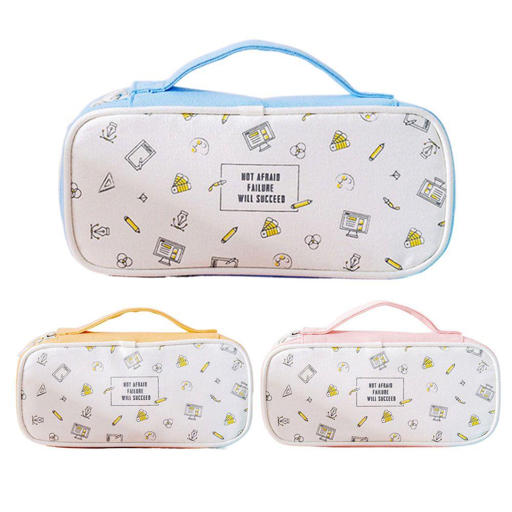 Túi Đựng Bút / Mỹ Phẩm Thiết Kế Đơn Giản Tiện Dụng Cho Học Sinh Ốp