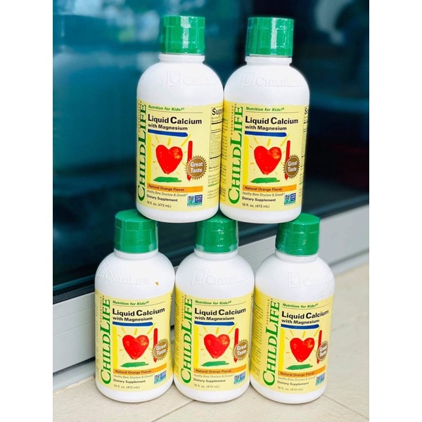 [HÀNG MỸ] Nước Childlife Liquid Calcium Canxi hương cam 473ml.