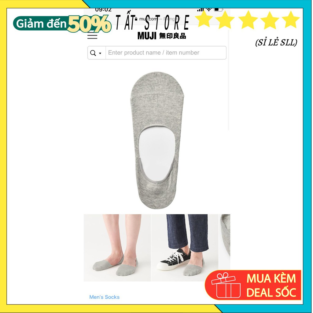 Vớ lười nam -Muji ❤Tất nam cổ ngắn đi giày lười chất cotton hàng CCXK TT48